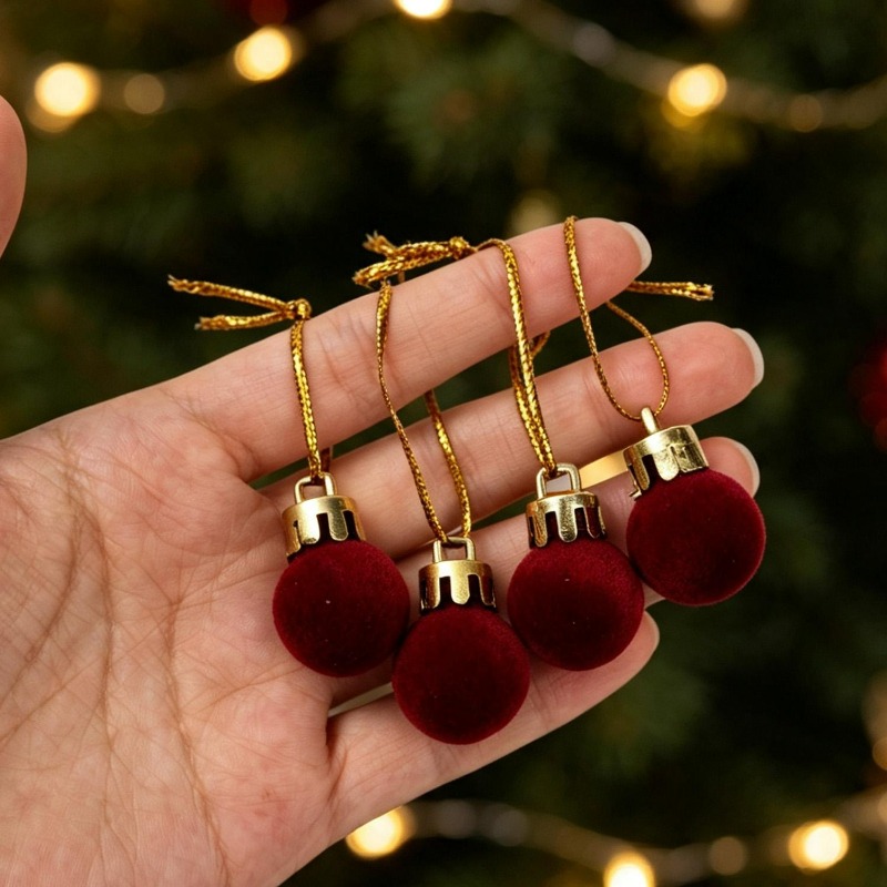 2cm Wine Red Velvet Christmas  - Home Decor Indonesia recension och pris