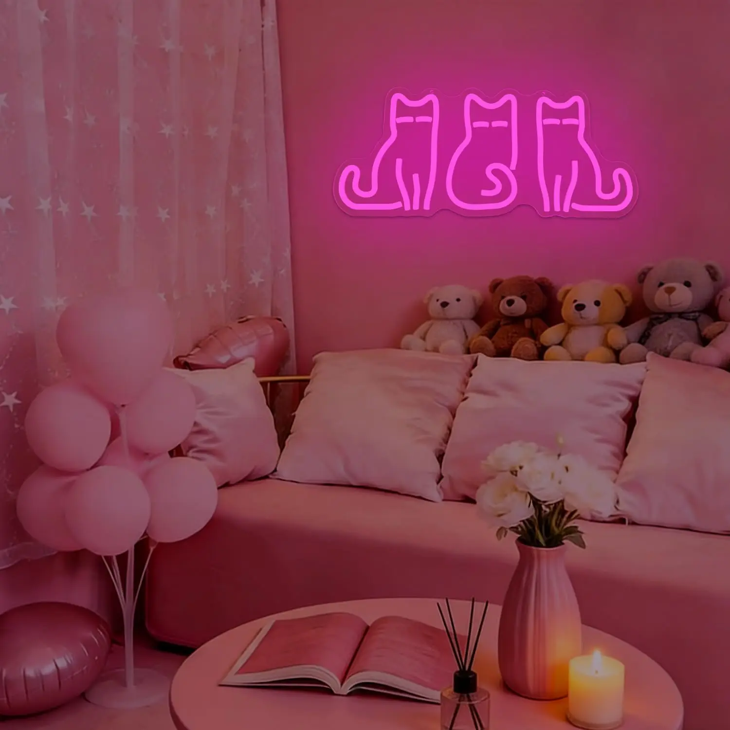 Cats Neon Sign USB LED Neon Li - Home Decor Theme recension och pris