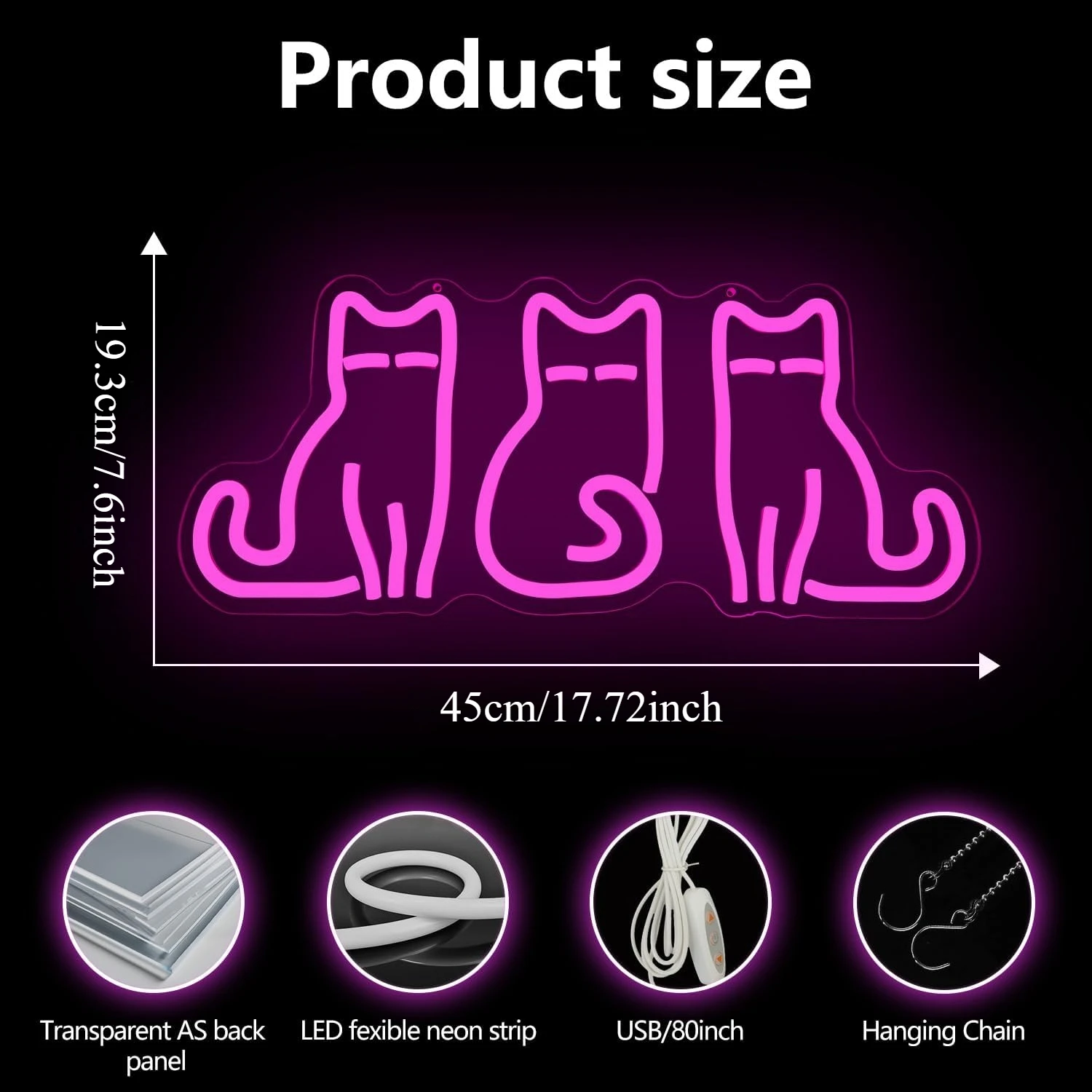 Cats Neon Sign USB LED Neon Li - Home Decor Theme recension och pris