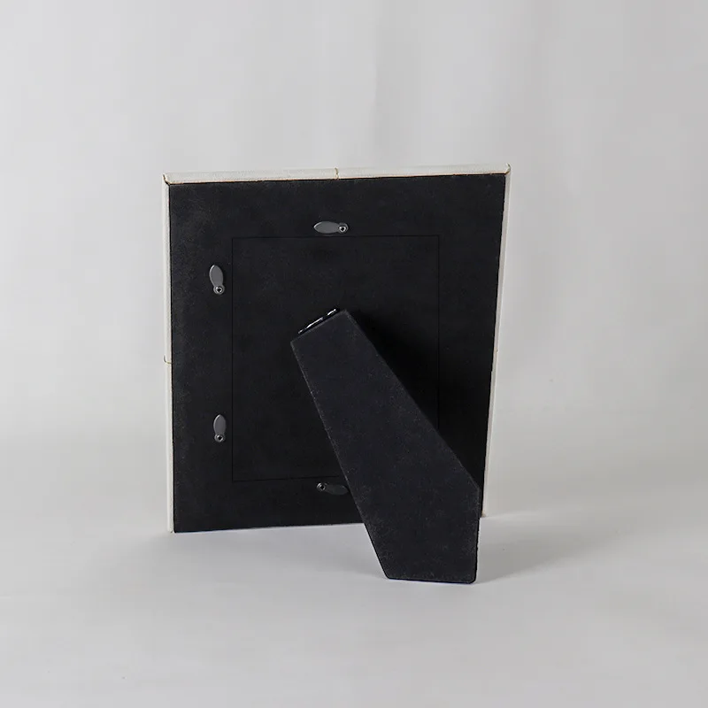White Leather Metal Photo Fram - Bamboo Photo Frame recension och pris