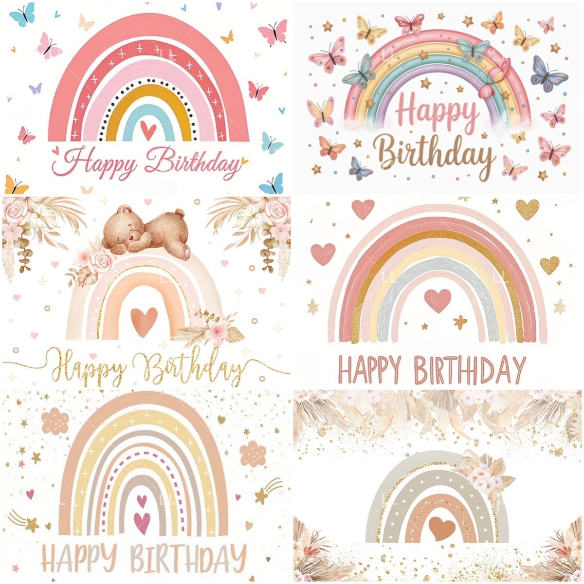Bohemian Rainbow Backdrop Boy  - Pampas Grass Decor recension och pris
