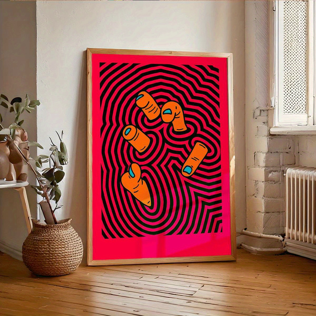 Modern Abstract Finger Art Pos - Home Decor Y2K recension och pris