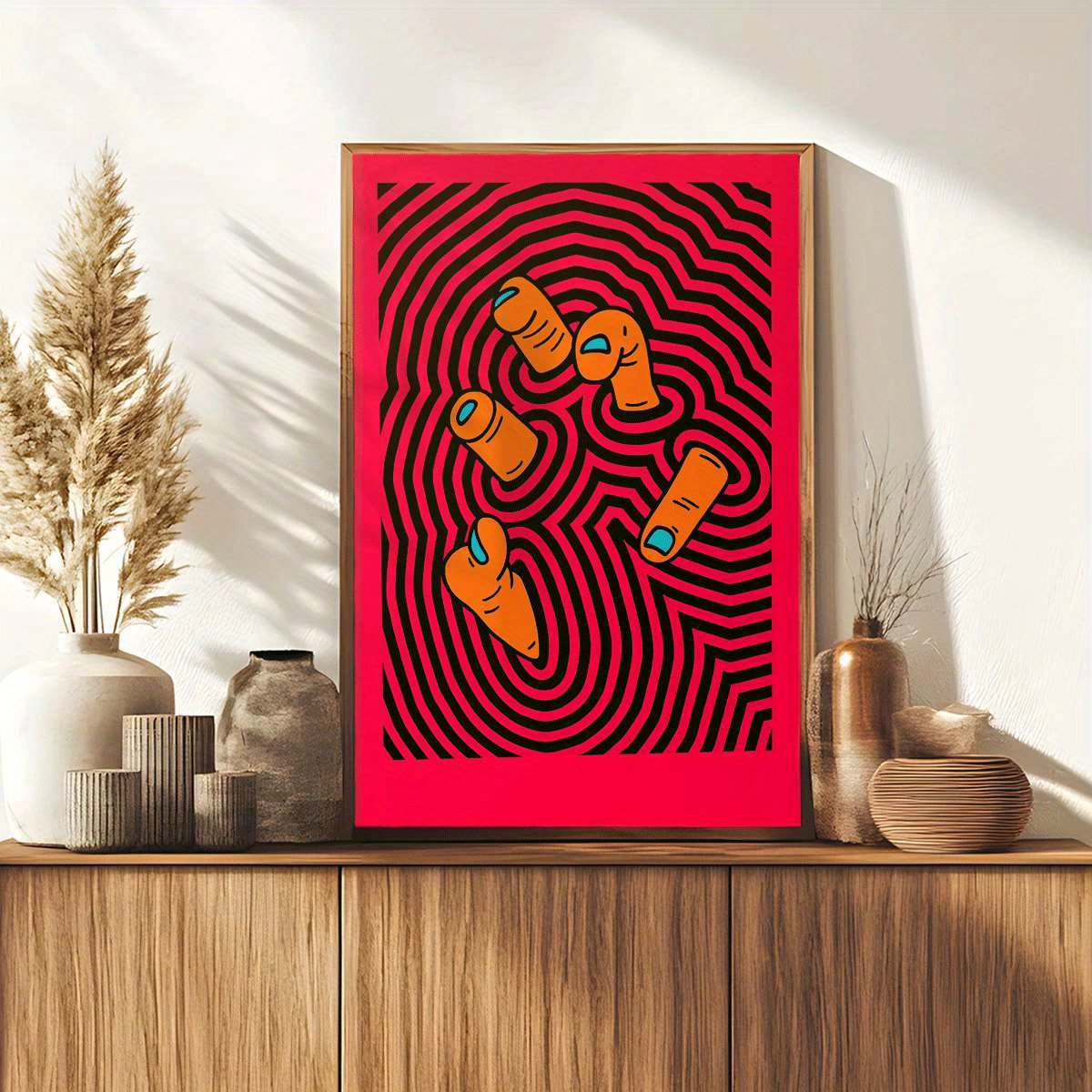 Modern Abstract Finger Art Pos - Home Decor Y2K recension och pris